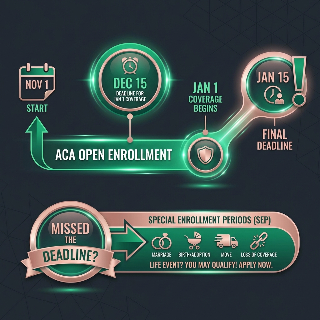 timeline of aca open enrollment period and deadlines