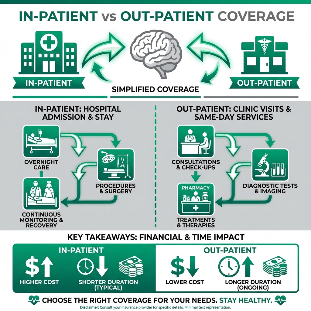 In-patient vs Out-patient Coverage Infographic - best private medical insurance UK