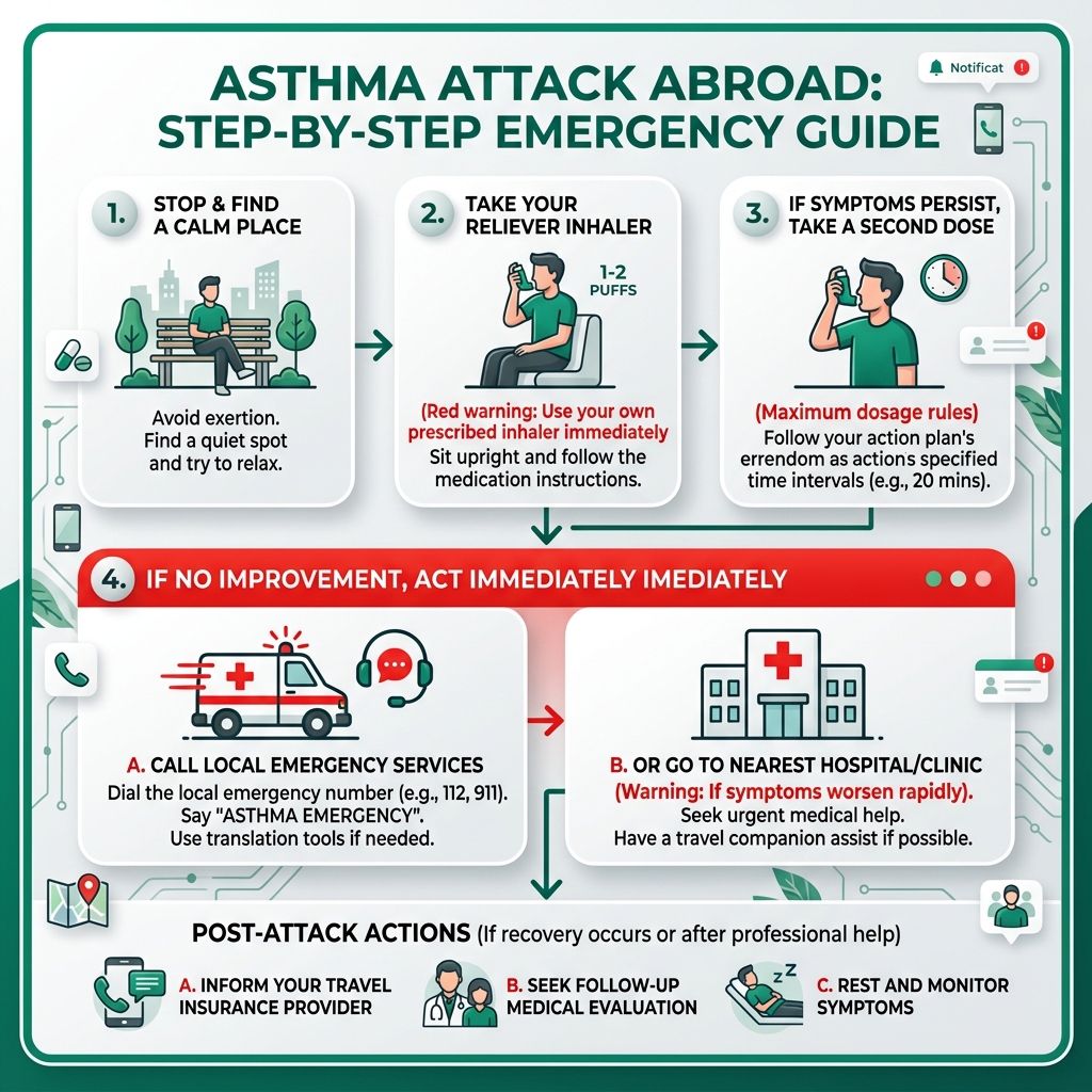 step by step guide for asthma attack abroad - asthma holiday insurance