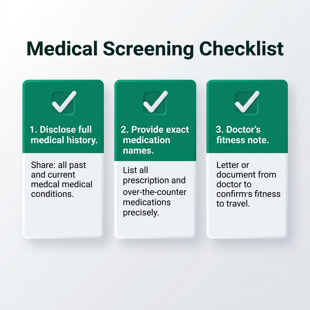 medical screening procedure checklist - holiday insurance arthritis