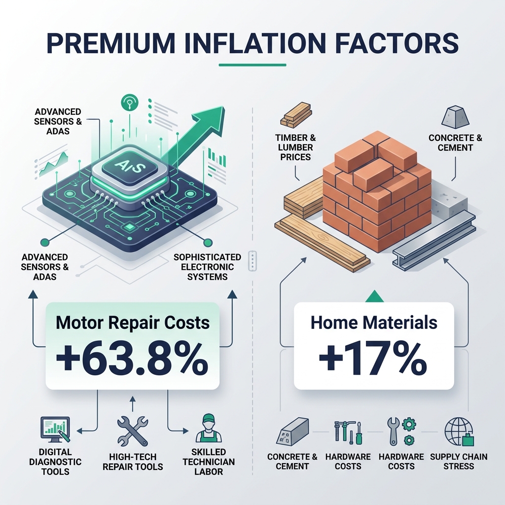 Insurance Premium Inflation Factors - Rising Motor and Home Repair Costs