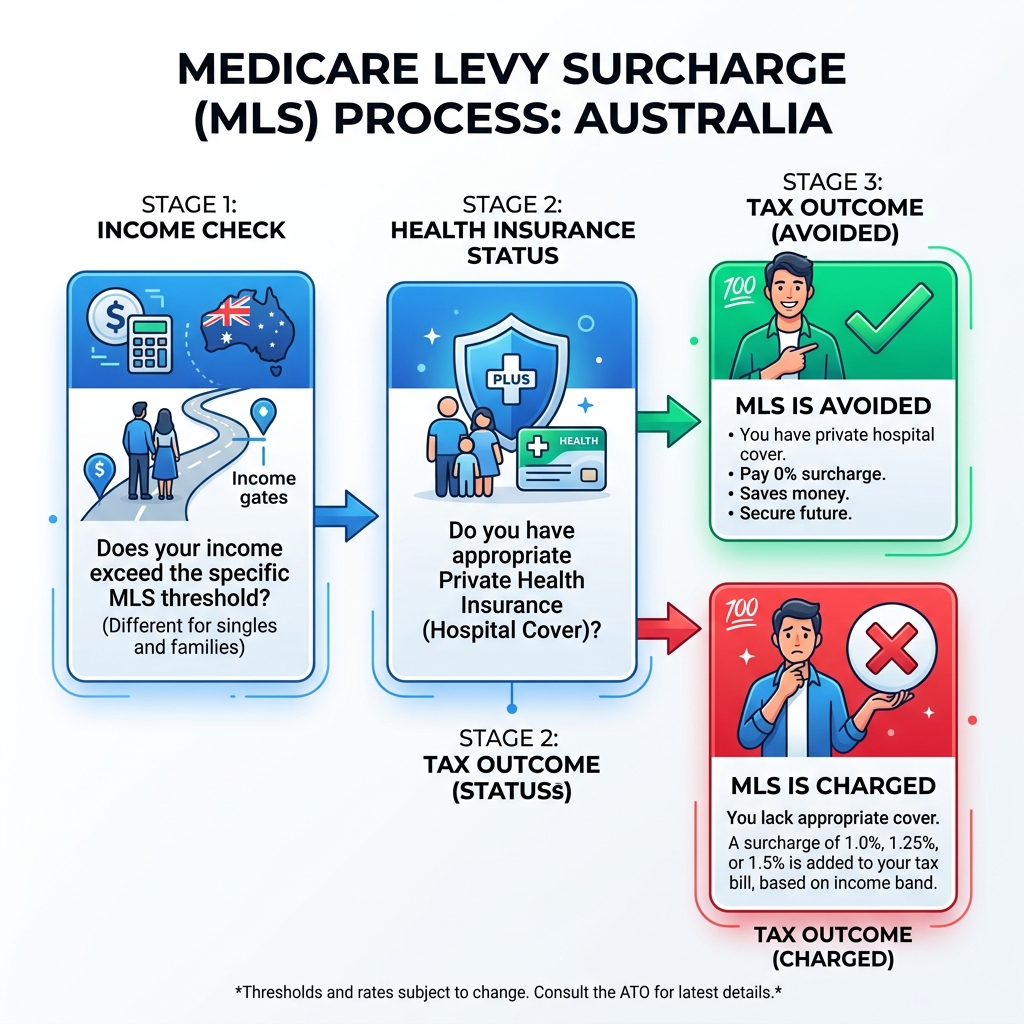 process flow for medicare levy surcharge - australian health plans