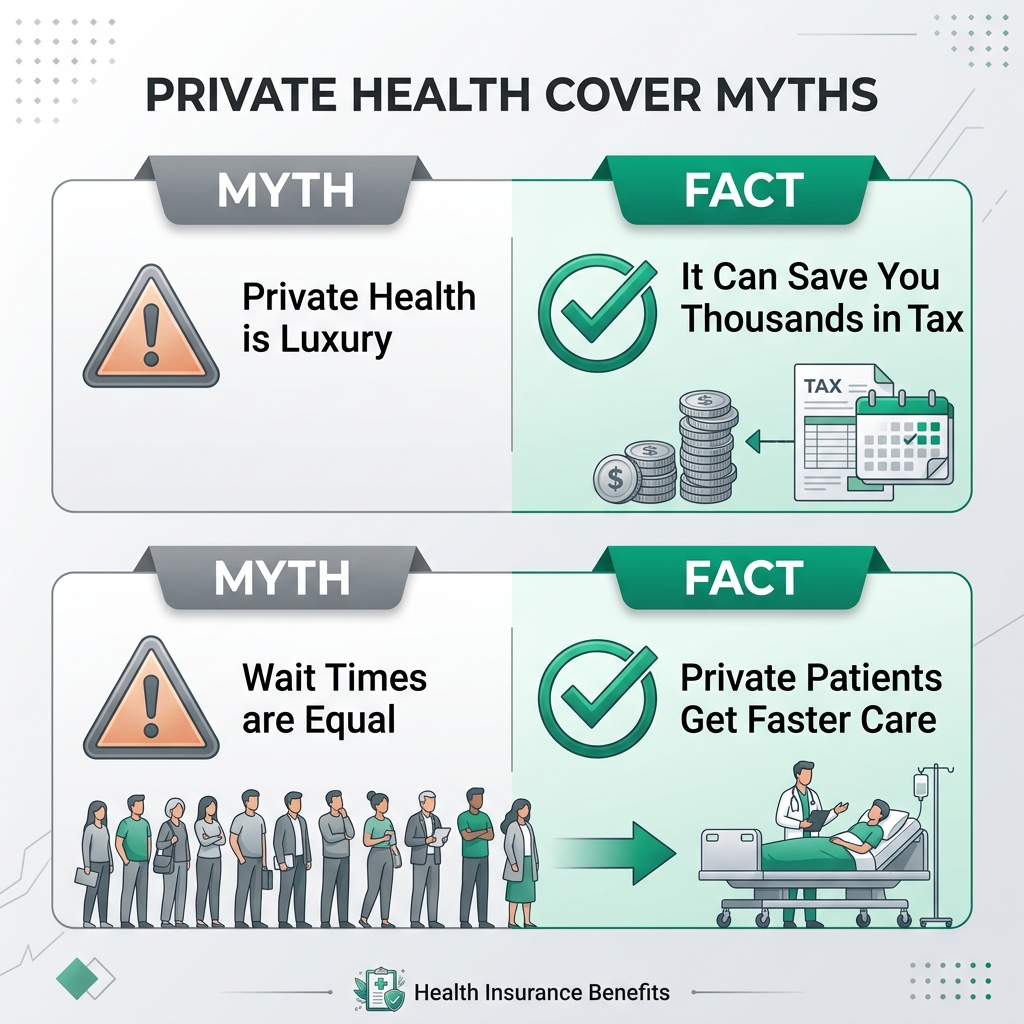 private health insurance myths and facts breakdown - private health cover au