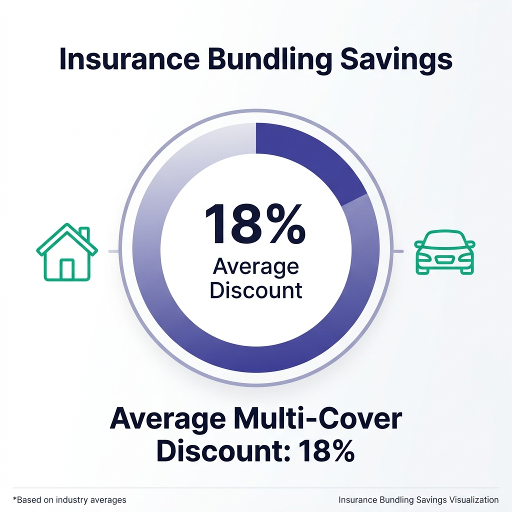 multi-cover insurance policy savings statistics - average 18 percent bundling discount - car insurance and home insurance
