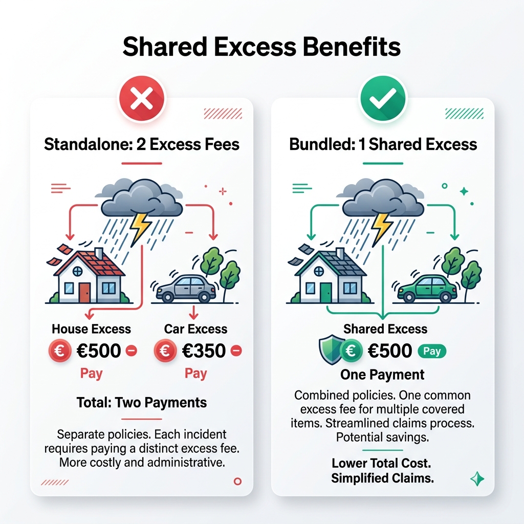 shared excess mechanism - car insurance and home insurance bundling advantage