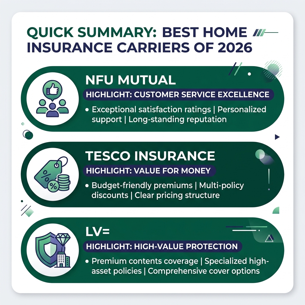 Top 3 Home Insurance Carriers of 2026 Quick Summary Card