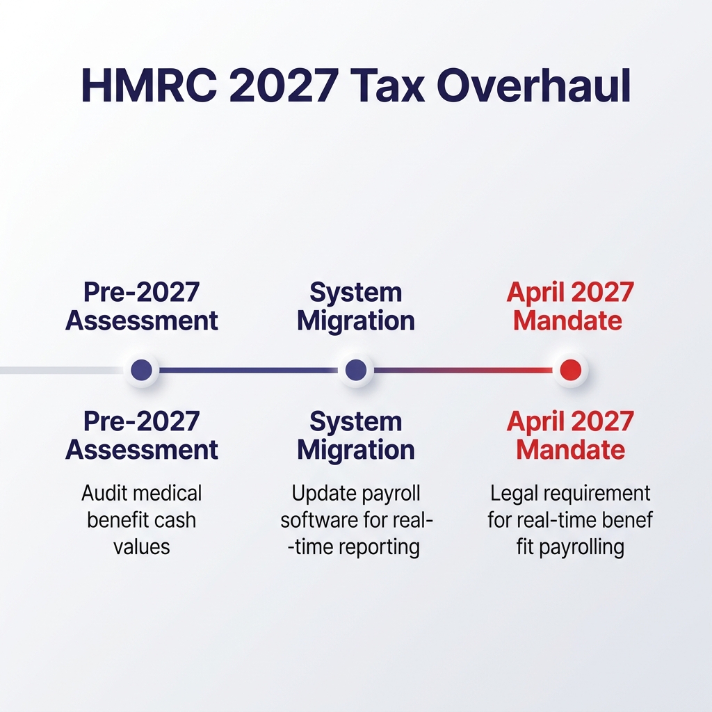 Timeline checklist preparing for HMRC 2027 real-time payrolling of medical benefits - axa corporate health insurance