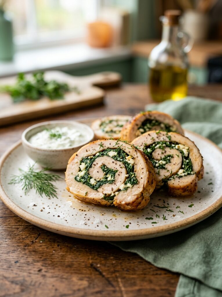 BAKED SPINACH AND FETA STUFFED CHICKEN BREAST