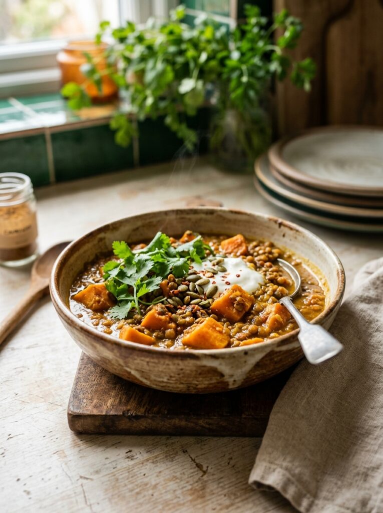 LENTIL AND SWEET POTATO COCONUT CURRY